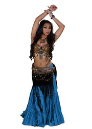 Miss Belly Dance Tribal Bra, Belt and 25 YD Skirt Bellydancer Costume Set Desert Dunes