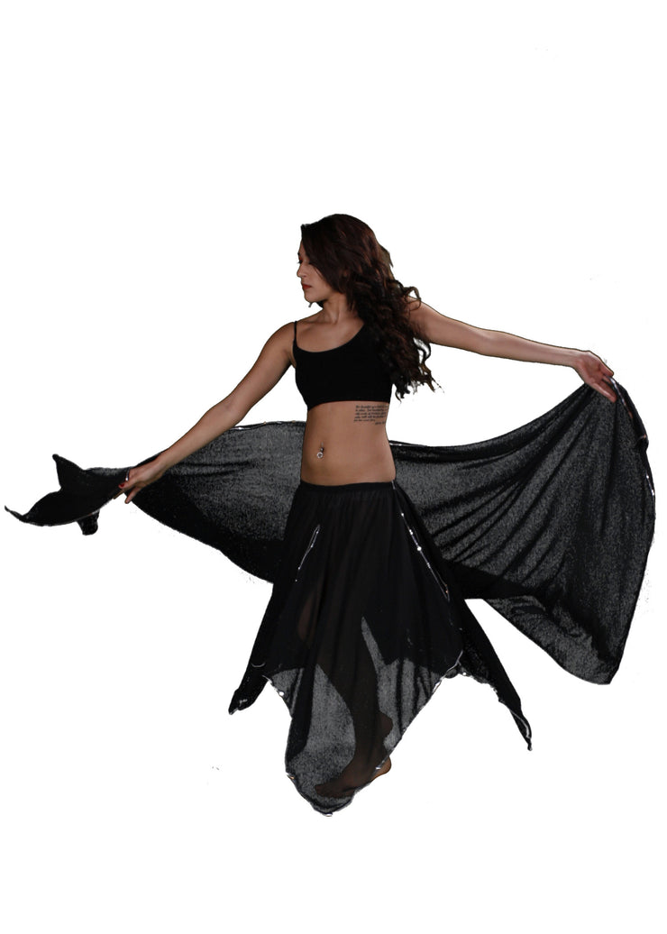 Belly Dance 4 Panel Skirt & Veil Costume Set | AMANI