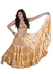 Belly Dance Golden Skirt, Bra & Belt Costume Set | Princess of Raqs