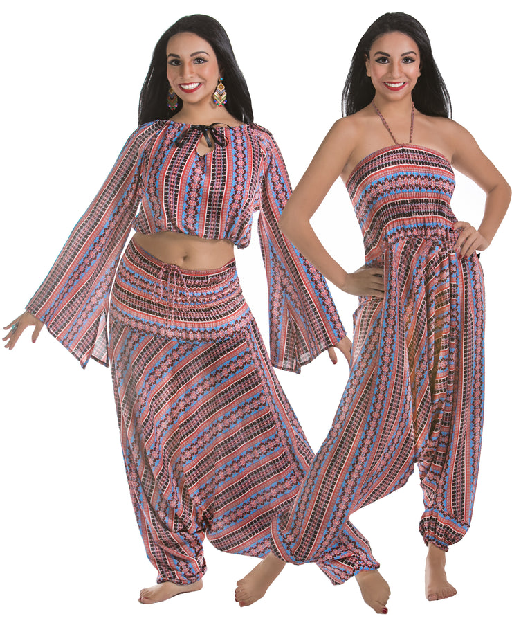 Limited Edition | Belly Dance Patterned Harem Costume Set/Jumper | Turkiye Tourne