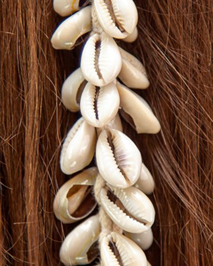 10" Cowry Shell Hair Tie With Bells