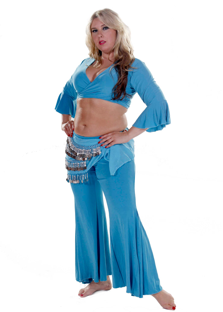 Belly Dance  Lycra Harem Pants, Top & Hip Scarf Costume Set | Raqs Choli 2