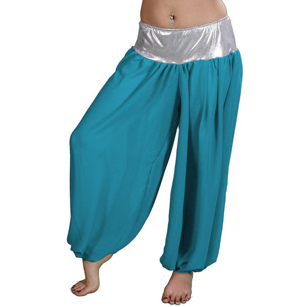 Turquoise Chiffon Harem Pants at