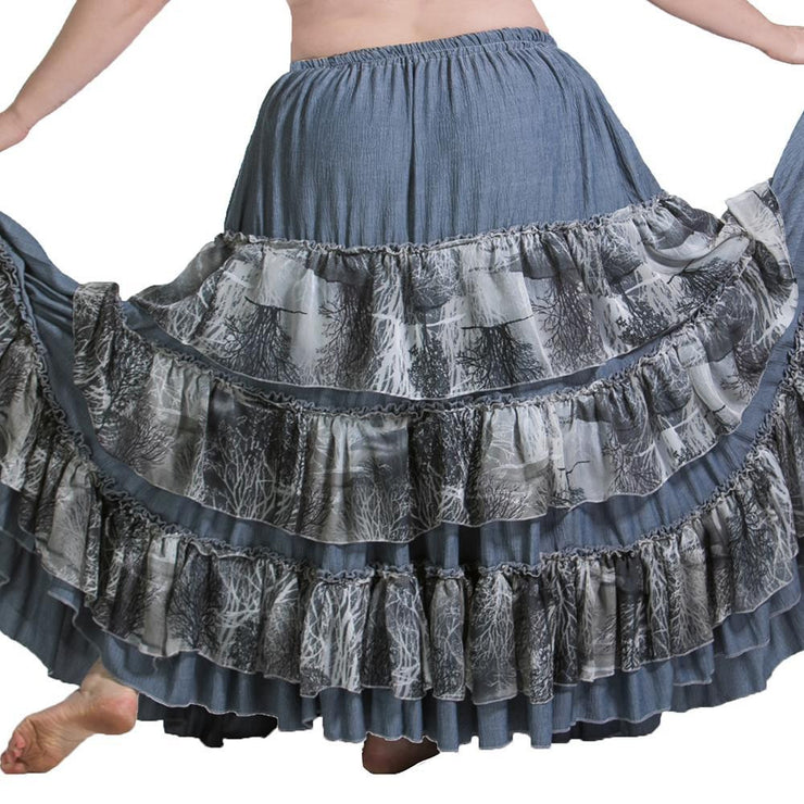 Belly Dance Grey Ruffled Skirt | FESTIVAL CIEL