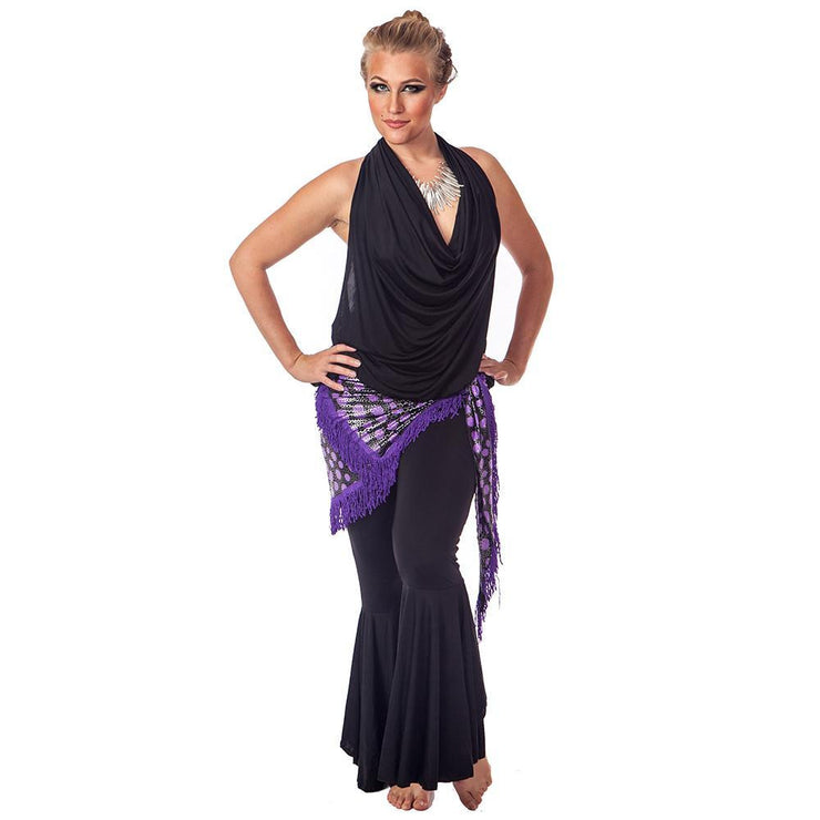 Belly Dance Lycra Top, Pants, & Hip Scarf Costume Set | VEBA RAQS