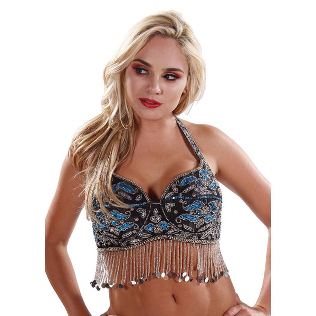Belly Dance Sequined Bra with Coins  RAQS SHOWSTOPPER - 79.99 USD –  MissBellyDance