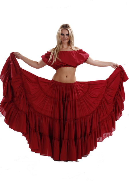Wevez Tribal Fusion Belly Dance Skirt - 25 Yard Multicolor Tie Dye Maxi