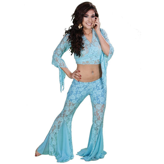 Belly Dance Womens Lace Pants & Top Costume Set