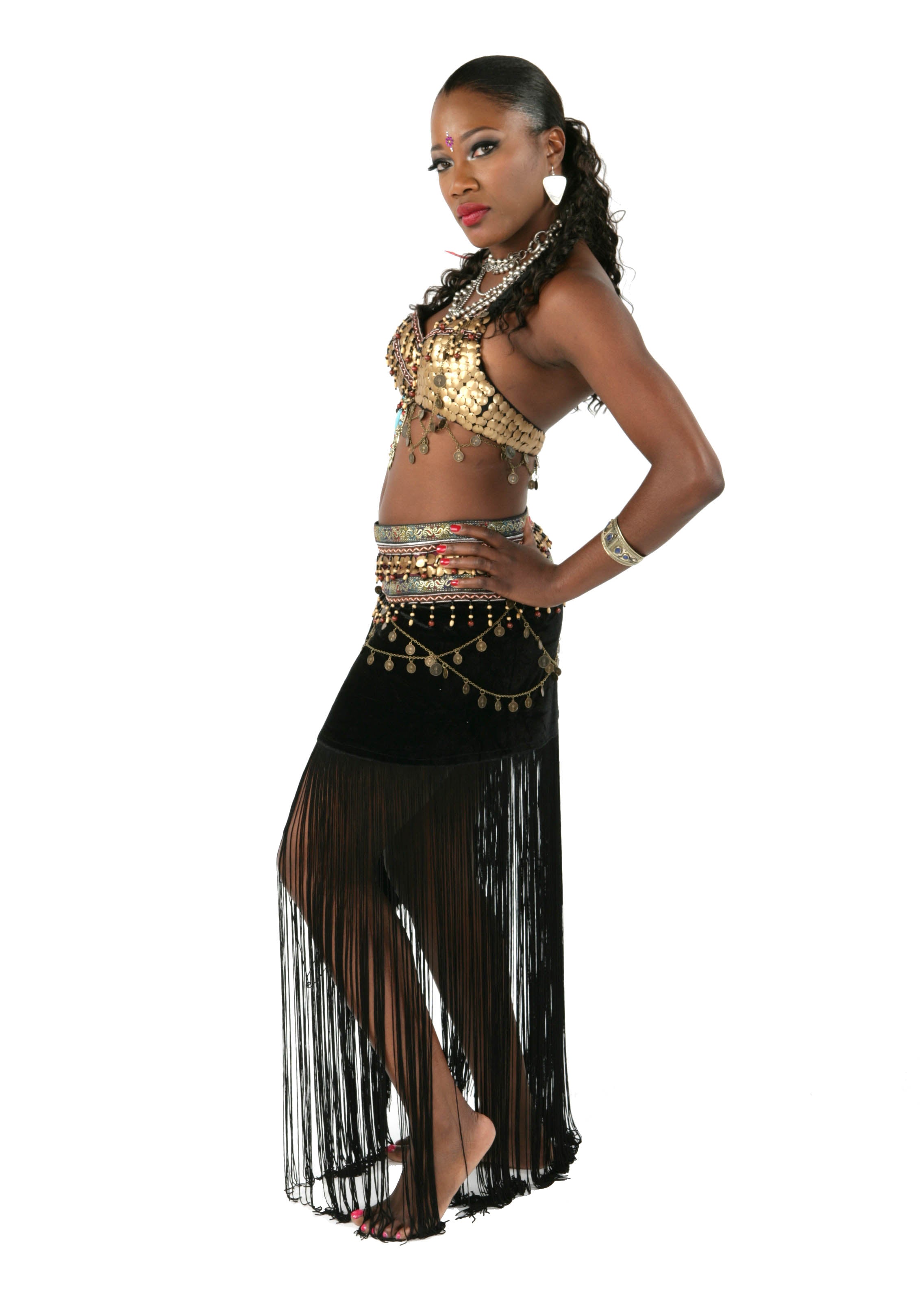 Miss Belly Dance Tribal Velvet Skirt & Bra Bellydancing Costume