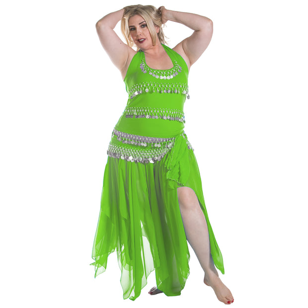 Belly Dance Skirt, Top, & Hip Scarf Costume Set | FESTIVAL FLARE