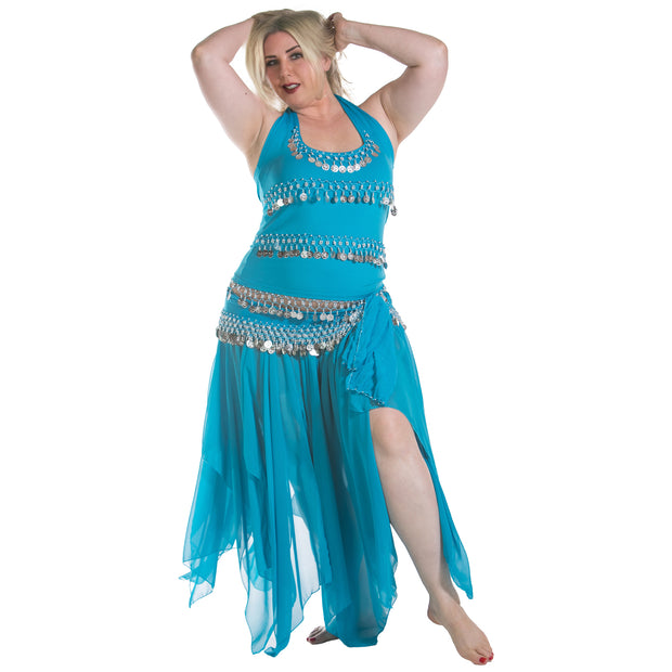 Belly Dance Skirt, Top, & Hip Scarf Costume Set | FESTIVAL FLARE