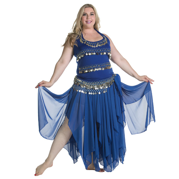 Belly Dance Skirt, Top, & Hip Scarf Costume Set | FESTIVAL FLARE