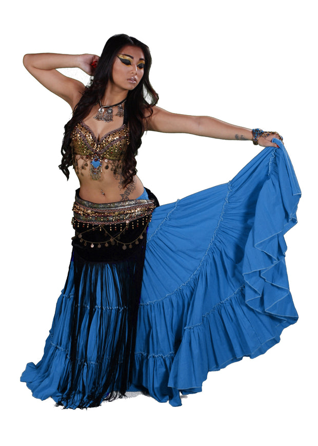 Miss Belly Dance Tribal Bra, Belt and 25 YD Skirt Bellydancer Costume Set Desert Dunes