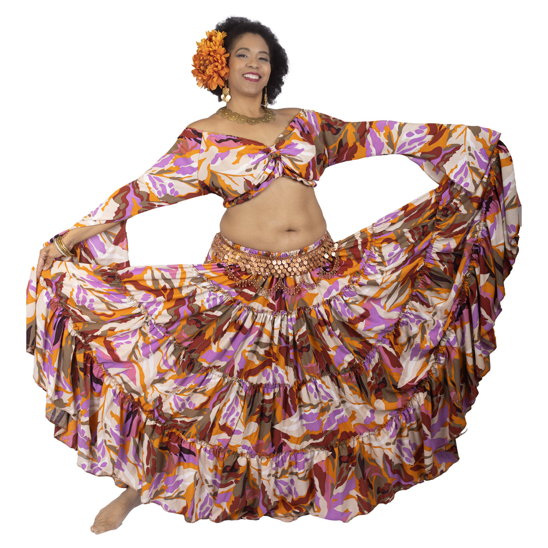 Belly Dance 25 Yard Skirt with Top & Coined Belt – MissBellyDance