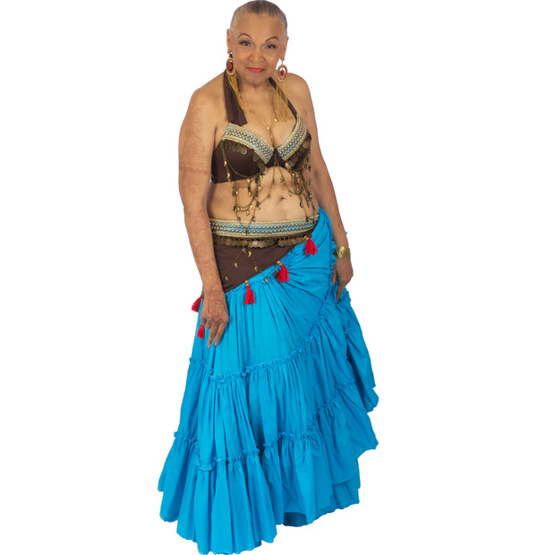 Belly Dance Tribal Bra, Scarf, & 25yrd Skirt Costume Set