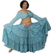 Belly Dance 25yrd Skirt, Top & Coined Belt Costume Set