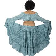 Belly Dance 25yrd Skirt, Top & Coined Belt Costume Set