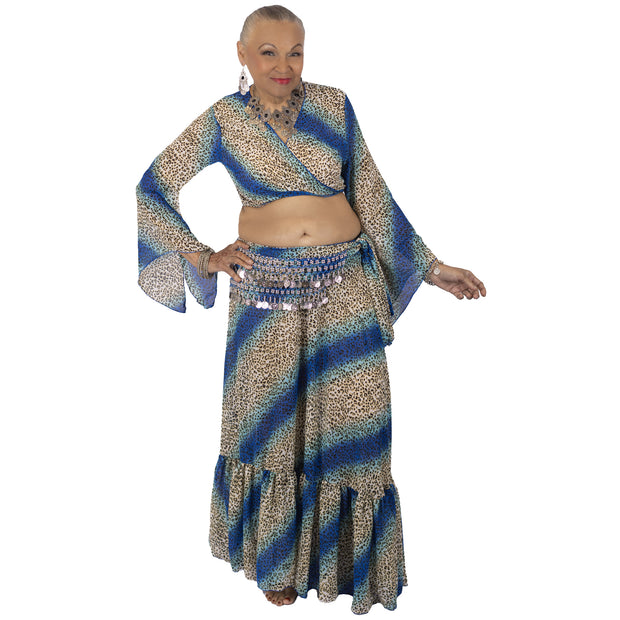 Belly Dance Chiffon Skirt, Top & Hip Scarf