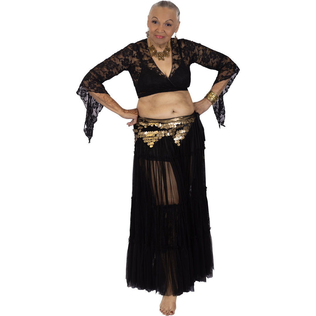 【中古】 Sadie Arab / Belly Dance With Veil Arabic Belly Dance Costume Veil Top Hip Scarf Pants Suit Set