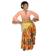 Belly Dance 25yrd Skirt, Top & Hip Scarf Costume Set