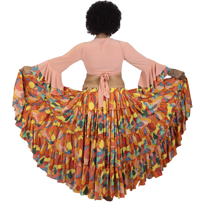 Belly Dance 25yrd Skirt, Top & Hip Scarf Costume Set