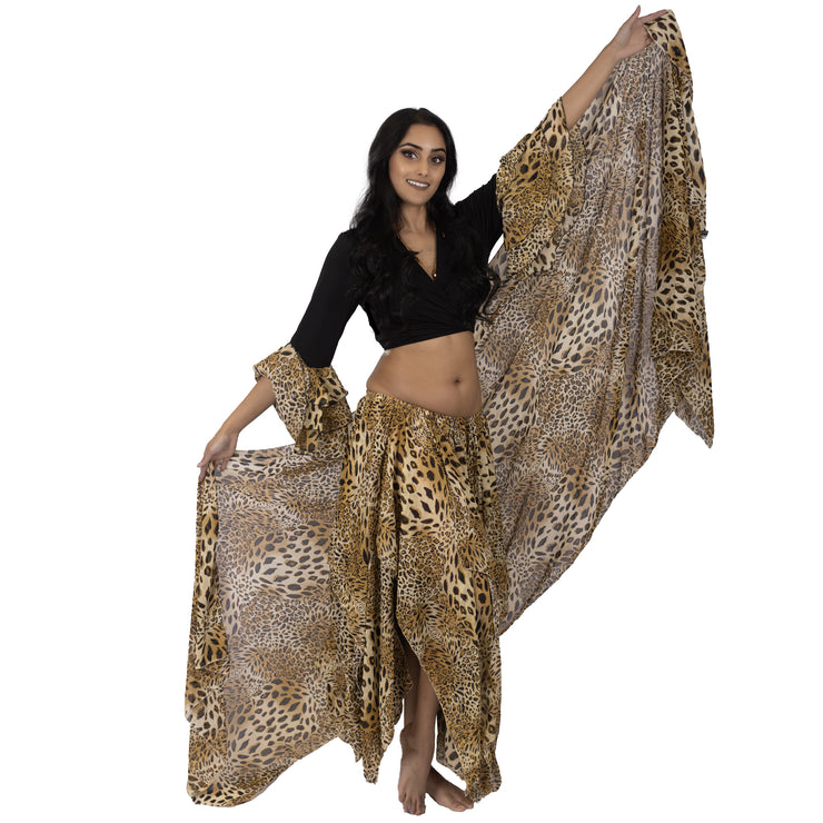 Belly Dance Top, Skirt & Veil Costume Set | Raqs Leopard