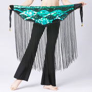 Belly Dance Fringe Hip Scarf with Palettes