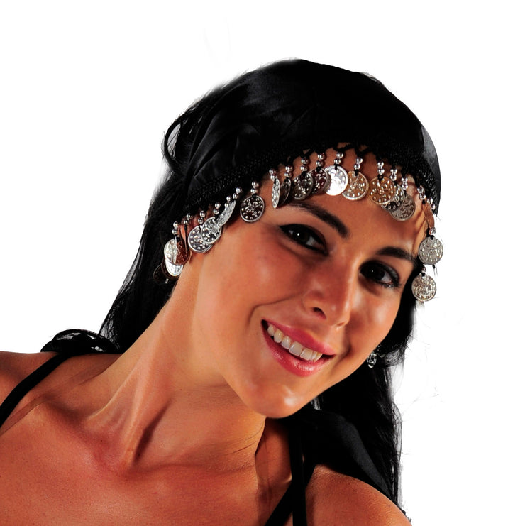 Belly Dance Head Scarf with Coins |  Lalaine