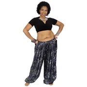 Belly Dance Choli Tie Top & Harem Pants with Side Cut Out Costume Set
