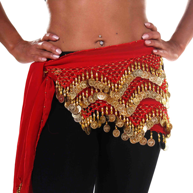 Belly Dance Chiffon Triangular Pattern Hip scarf | WINDING WINDS