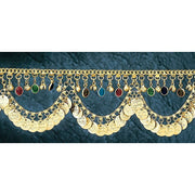 Belly Dance Necklace With Glass Charms and Coins