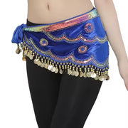 Belly Dance Velvet Hip Scarf With Gold Coins