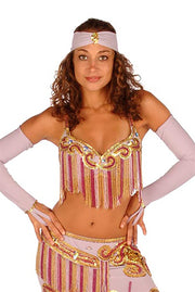 Belly Dance Professional Top, Skirt, Gloves & Headband Costume Set