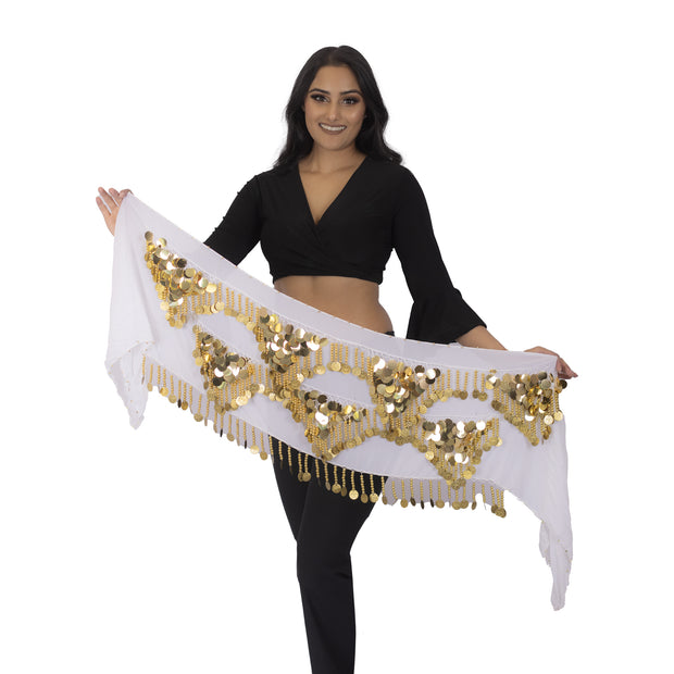 Belly Dance Chiffon Trianglar Paillette Hip Scarf | RAISSAT