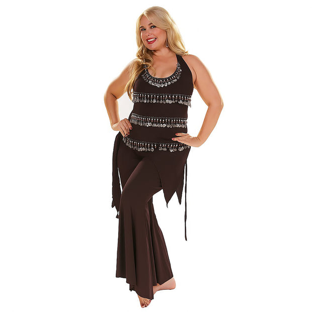 Belly Dance Plus Sized Lycra Pants & Top Costume Set | Dazzling Masri