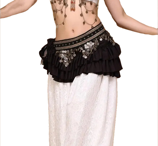 Belly Dance Ruffled Tribal Hip Scarf