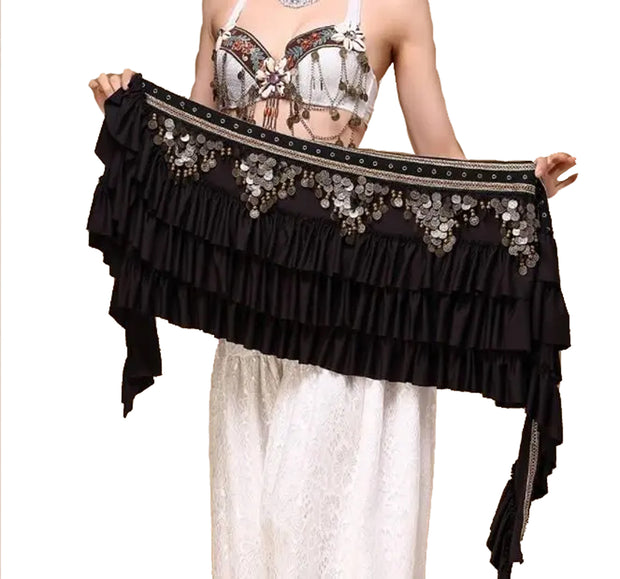 Belly Dance Ruffled Tribal Hip Scarf