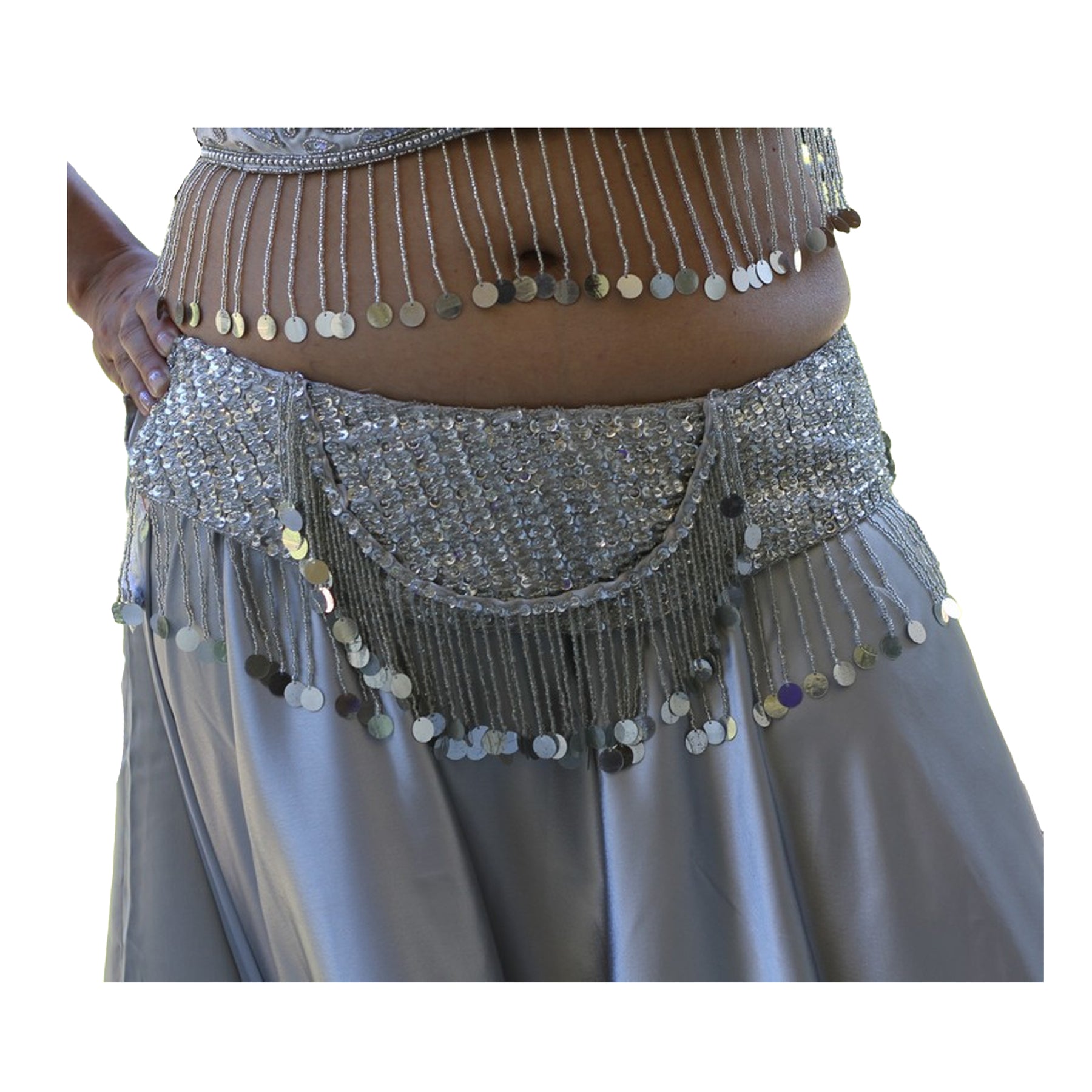 2 Rows Blue Lapis and Silver Dangle Jingle Exotic Women Gypsy Belly Dancer Belt Bellydance Belts - Etsy main image 2