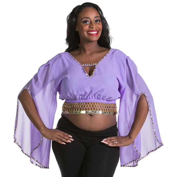Belly Dance Chiffon Fluted Sleeve Top | ERASICA