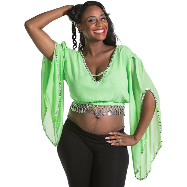 Belly Dance Chiffon Fluted Sleeve Top | ERASICA