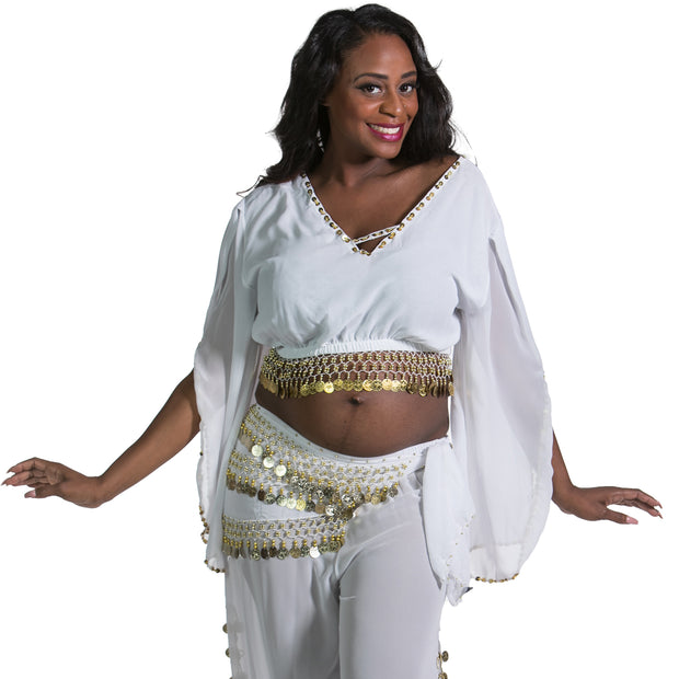Belly Dance Chiffon Fluted Sleeve Top | ERASICA