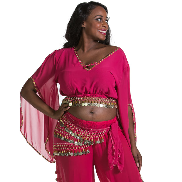 Belly Dance Chiffon Fluted Sleeve Top | ERASICA