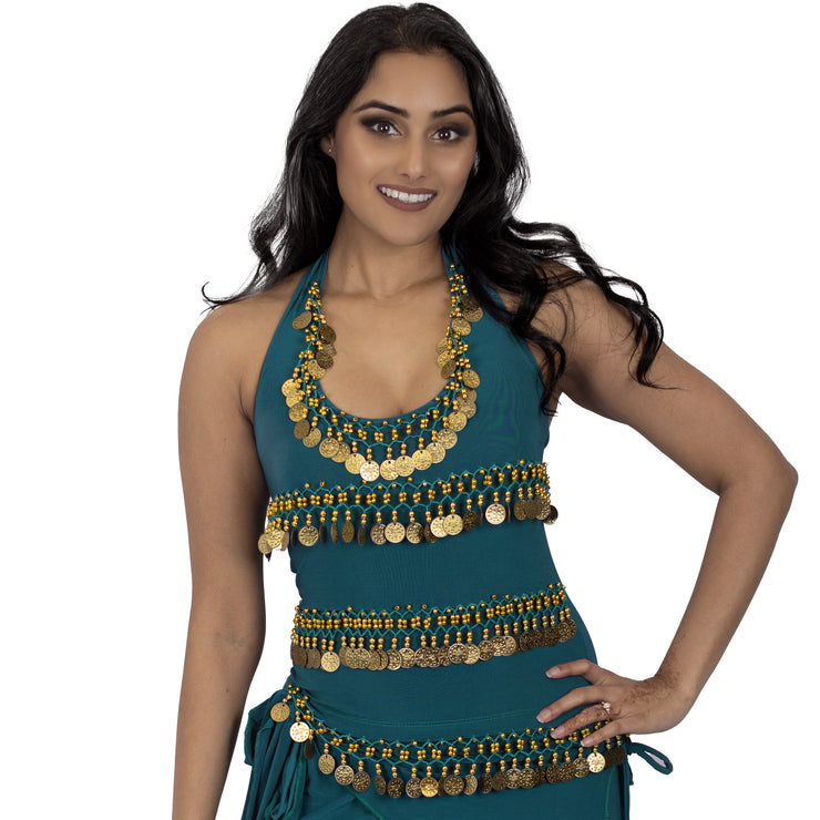 Belly Dance Stretchy Lycra Halter Top | FESTIVE