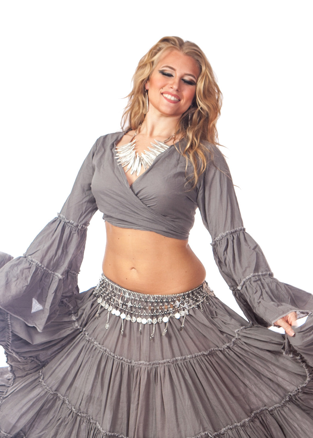 Belly Dance Tribal Bell-Sleeve Cotton Top | BELL ROMPI 2 - 24.99