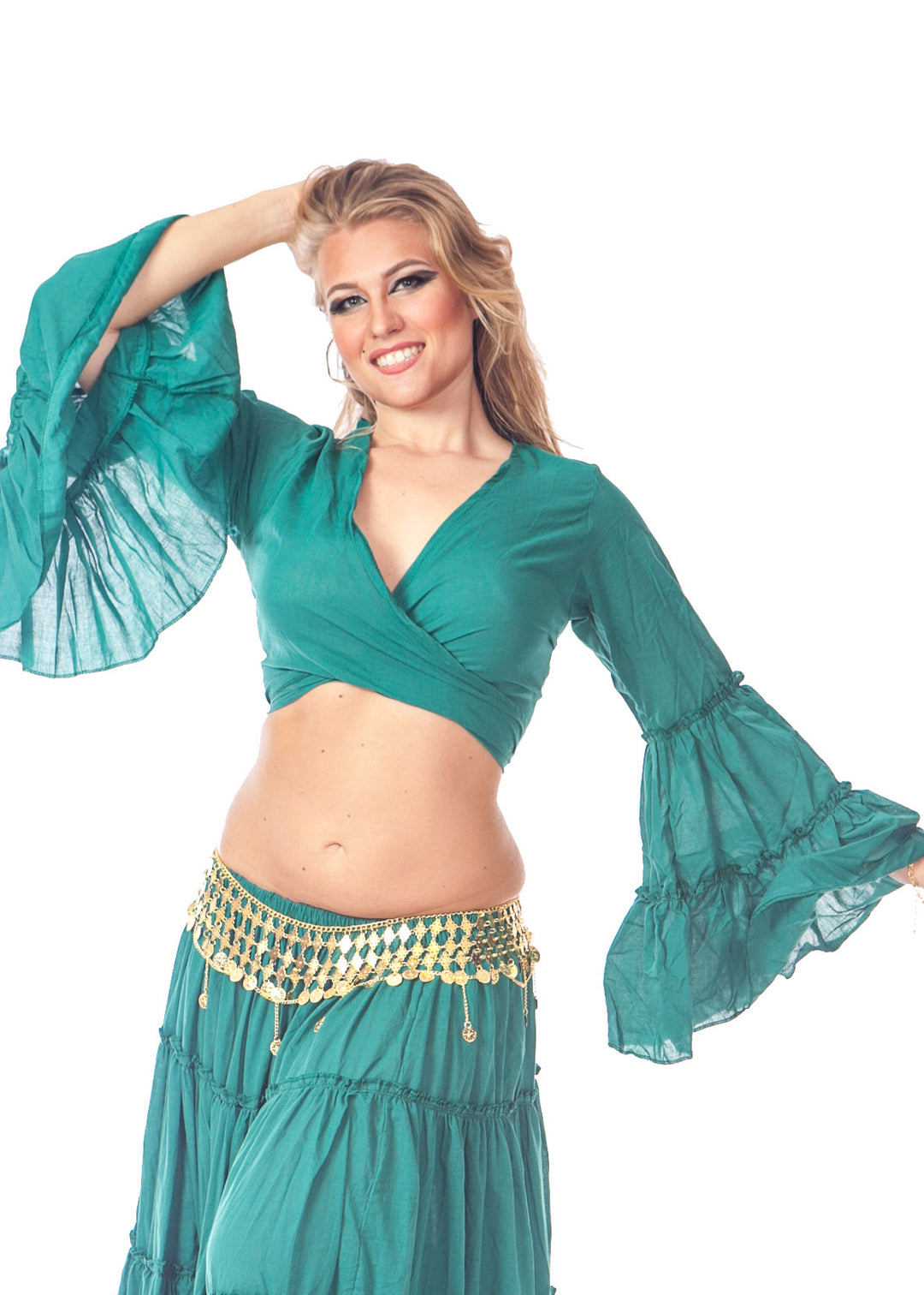 Belly Dance Tribal Bell-Sleeve Cotton Top | BELL ROMPI 2 - 24.99