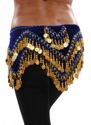 Belly Dance Velvet Zig Zag Design Hip Scarf | ZEINA'S ZIGS