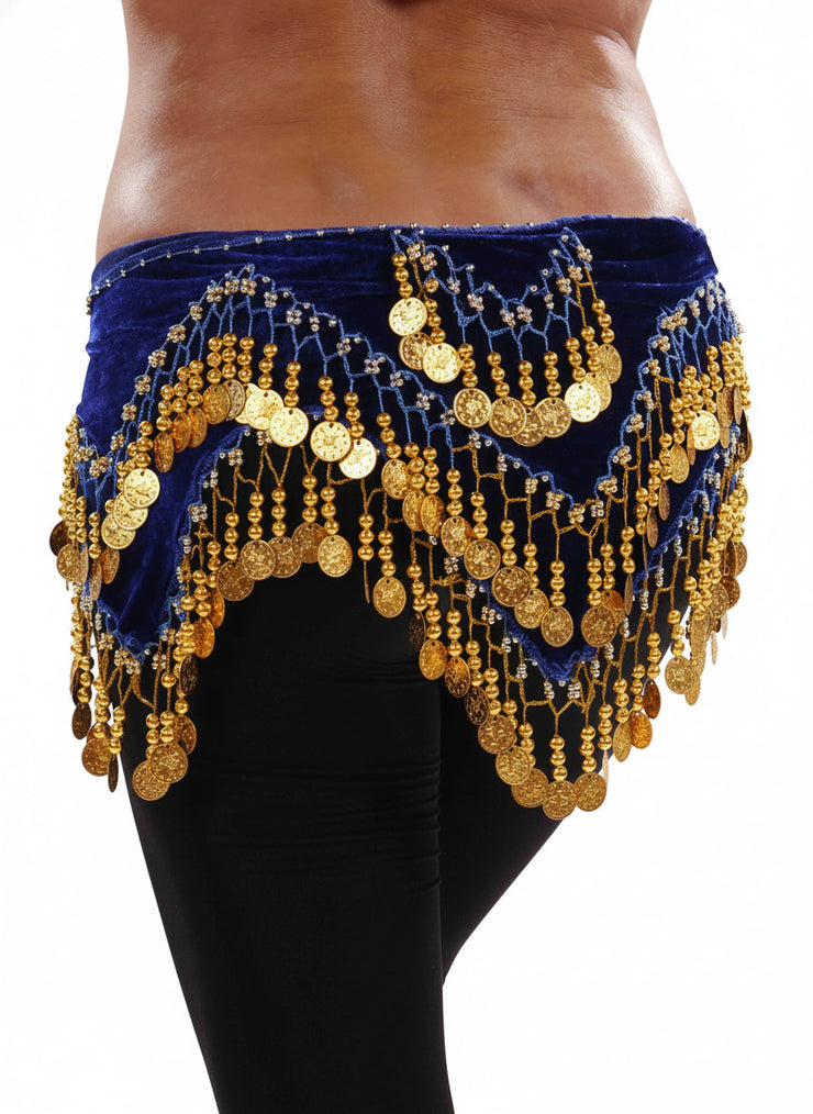 Belly Dance Velvet Zig Zag Design Hip Scarf | ZEINA'S ZIGS