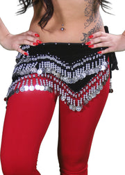 Belly Dance Velvet Zig Zag Design Hip Scarf | ZEINA'S ZIGS