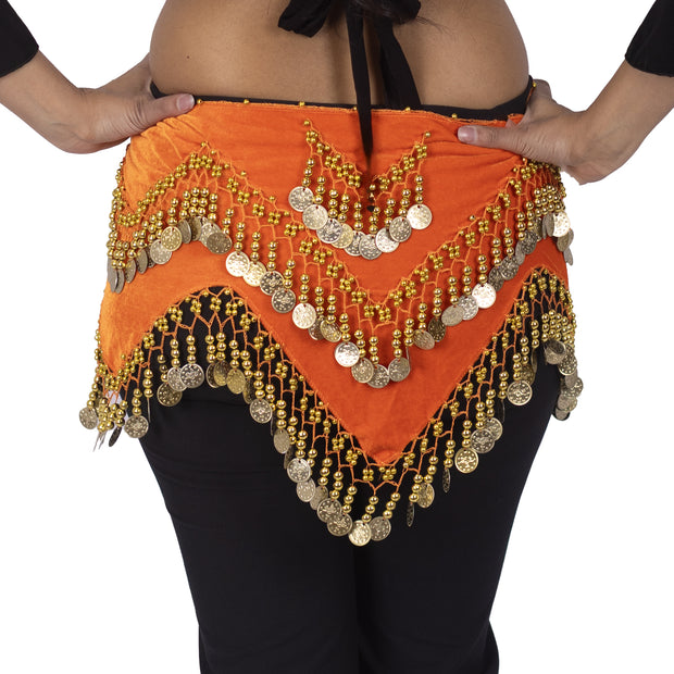 Belly Dance Velvet Zig Zag Design Hip Scarf | ZEINA'S ZIGS