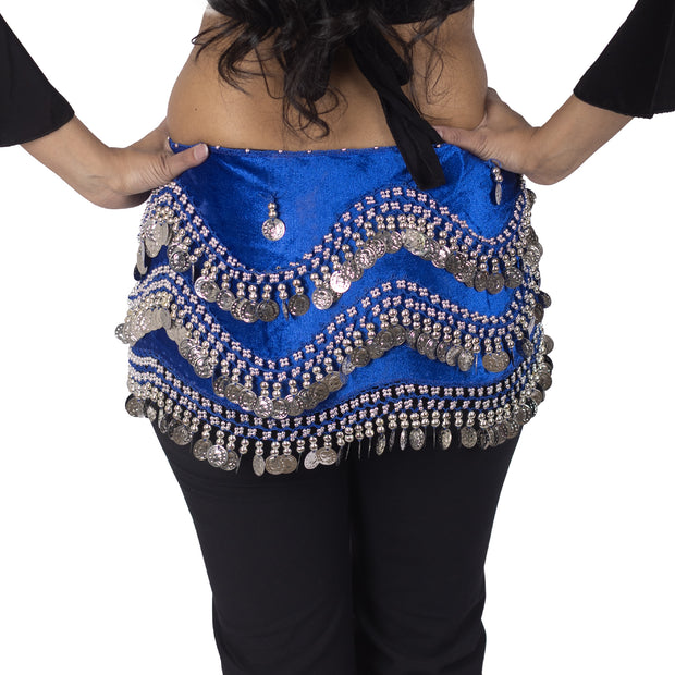 Belly Dance Velvet Wavy Design Hip Scarf | LAYERED LEBNANIYA